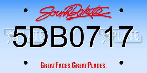 5DB0717 South Dakota License Plate