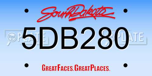 5DB280 South Dakota License Plate