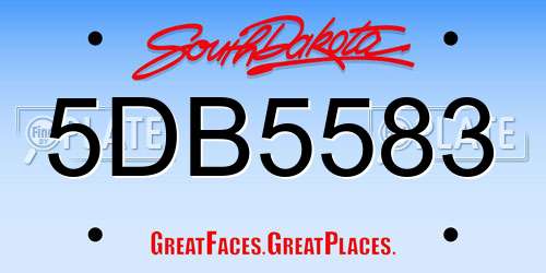 5DB5583 South Dakota License Plate