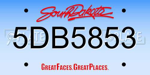 5DB5853 South Dakota License Plate