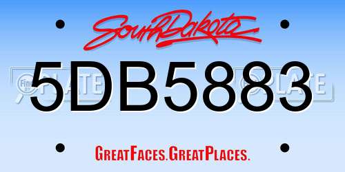 5DB5883 South Dakota License Plate