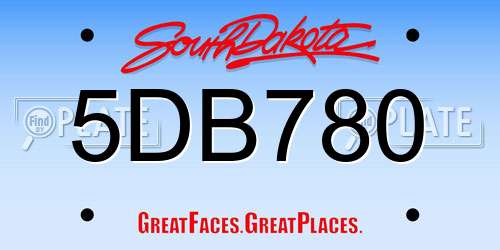 5DB780 South Dakota License Plate