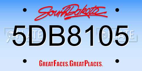 5DB8105 South Dakota License Plate