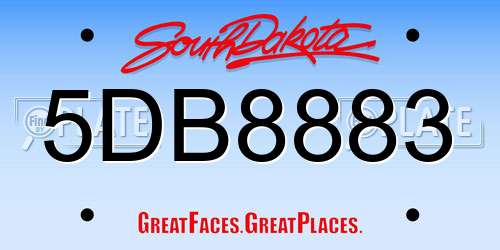 5DB8883 South Dakota License Plate