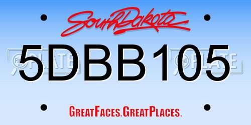 5DBB105 South Dakota License Plate