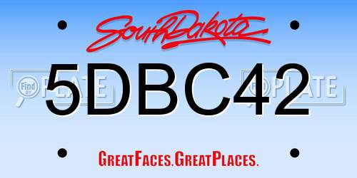 5DBC42 South Dakota License Plate