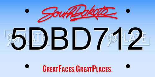 5DBD712 South Dakota License Plate