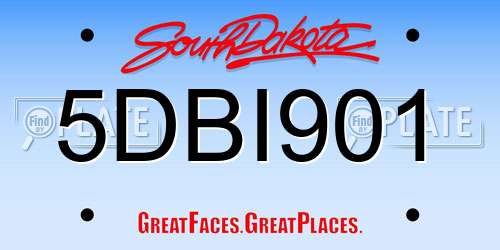 5DBI901 South Dakota License Plate