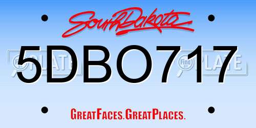 5DBO717 South Dakota License Plate