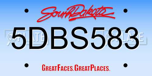 5DBS583 South Dakota License Plate