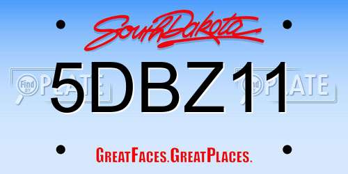 5DBZ11 South Dakota License Plate