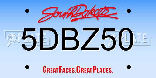 5DBZ50 South Dakota License Plate