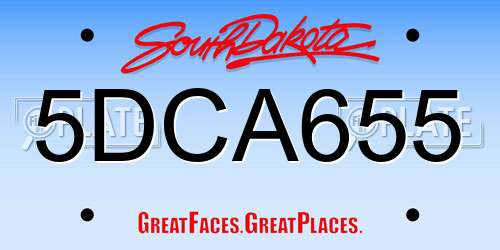 5DCA655 South Dakota License Plate