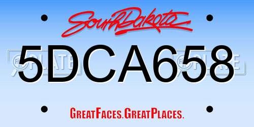 5DCA658 South Dakota License Plate
