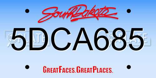5DCA685 South Dakota License Plate