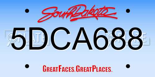5DCA688 South Dakota License Plate