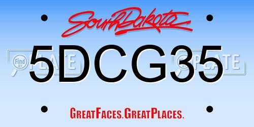 5DCG35 South Dakota License Plate