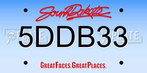 5DDB33 South Dakota License Plate