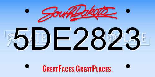 5DE2823 South Dakota License Plate