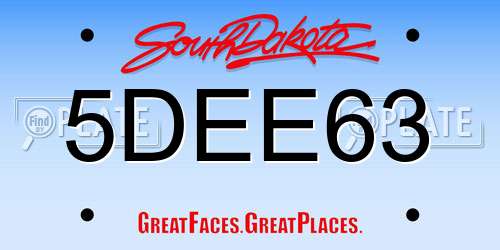 5DEE63 South Dakota License Plate