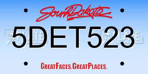 5DET523 South Dakota License Plate