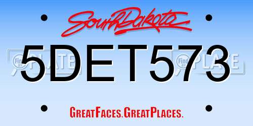 5DET573 South Dakota License Plate