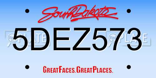 5DEZ573 South Dakota License Plate