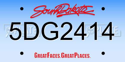 5DG2414 South Dakota License Plate
