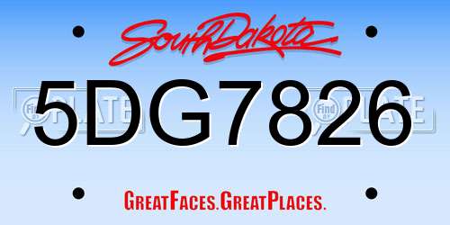 5DG7826 South Dakota License Plate