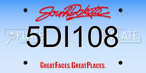 5DI108 South Dakota License Plate