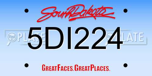 5DI224 South Dakota License Plate