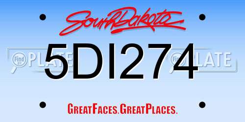 5DI274 South Dakota License Plate