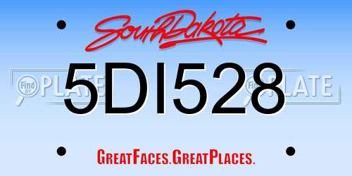 5DI528 South Dakota License Plate