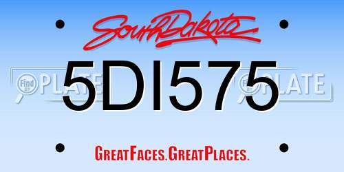 5DI575 South Dakota License Plate