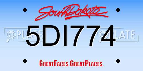 5DI774 South Dakota License Plate