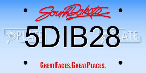 5DIB28 South Dakota License Plate