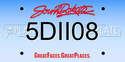 5DII08 South Dakota License Plate
