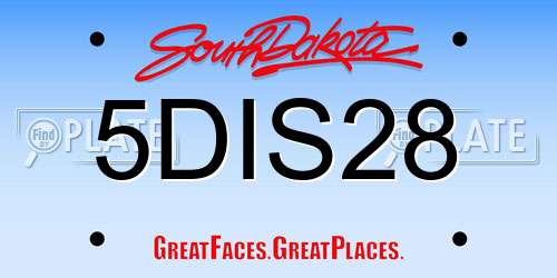 5DIS28 South Dakota License Plate