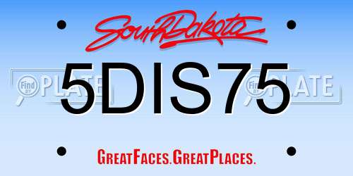 5DIS75 South Dakota License Plate