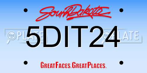 5DIT24 South Dakota License Plate
