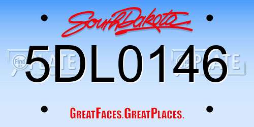5DL0146 South Dakota License Plate