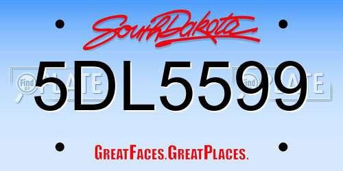 5DL5599 South Dakota License Plate