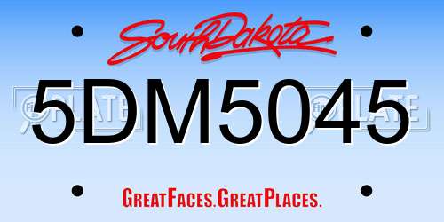 5DM5045 South Dakota License Plate