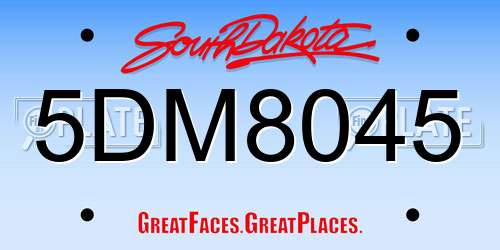 5DM8045 South Dakota License Plate