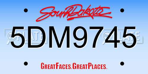 5DM9745 South Dakota License Plate