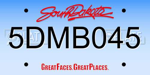5DMB045 South Dakota License Plate