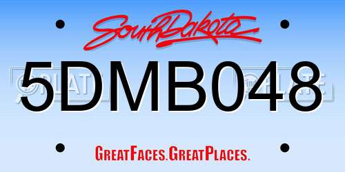 5DMB048 South Dakota License Plate