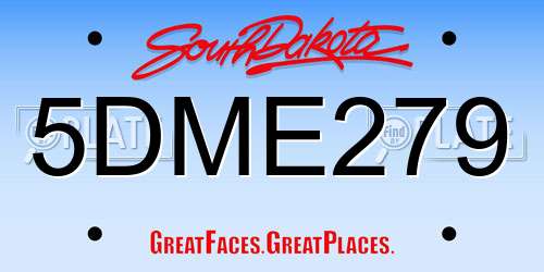 5DME279 South Dakota License Plate