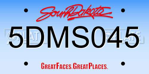 5DMS045 South Dakota License Plate