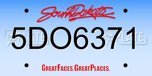 5DO6371 South Dakota License Plate